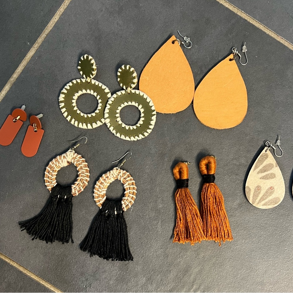 Fair Trade Earrings in Leather, Tassel, and Basketweave by Mercy House